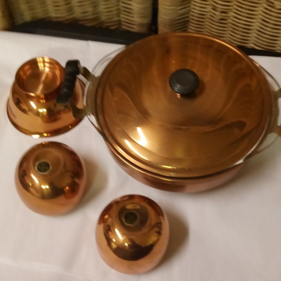 Vintage Copper Craft Guild Copper Buffet Server ONLY the pan and glass bowl - Picture 5 of 9